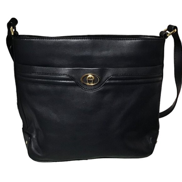 Genuine Etienne Aigner Est. 1949 Hand Bag - Genuine Cowhide Leather - Dark Blue - Picture 1 of 5